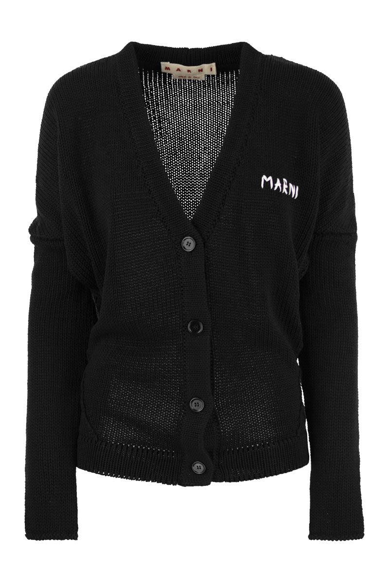 MARNI Black Cotton Cardigan for Women