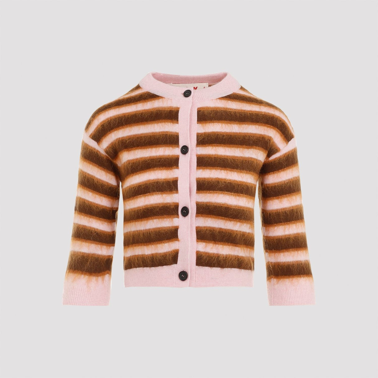 MARNI Elegant Virgin Wool Cardigan in Pink & Purple