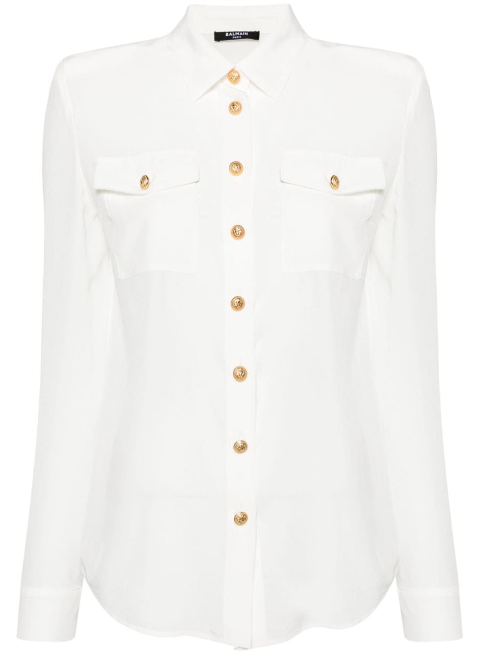 BALMAIN Elegant Semi-Sheer Silk Shirt for Women