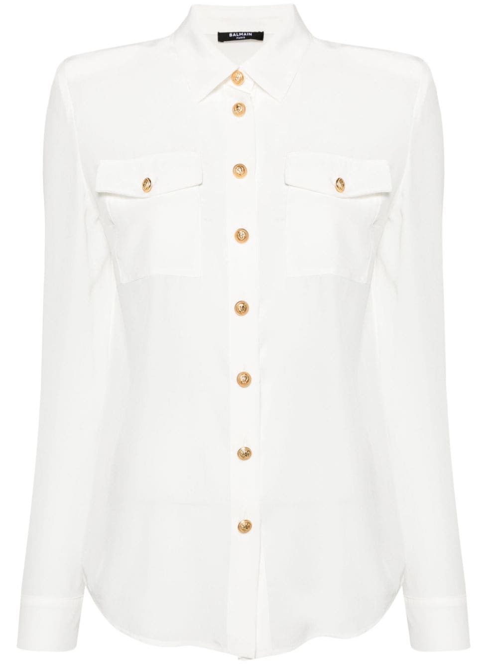 Elegant Semi-Sheer Silk Shirt for Women - White