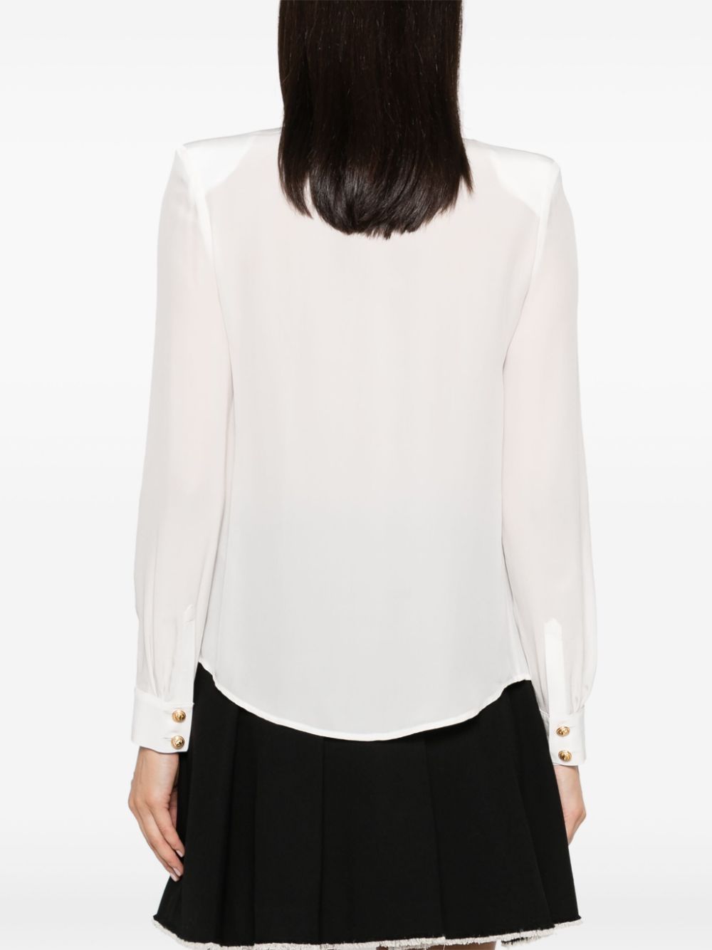 BALMAIN Elegant Semi-Sheer Silk Shirt for Women