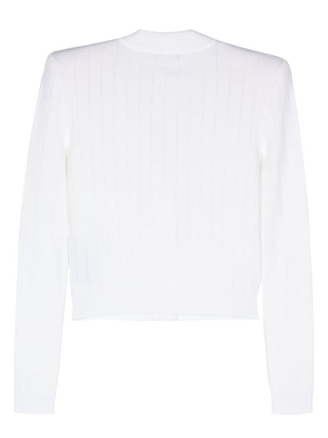 Áo len V-Neck Cardigan màu trắng trẻ trung