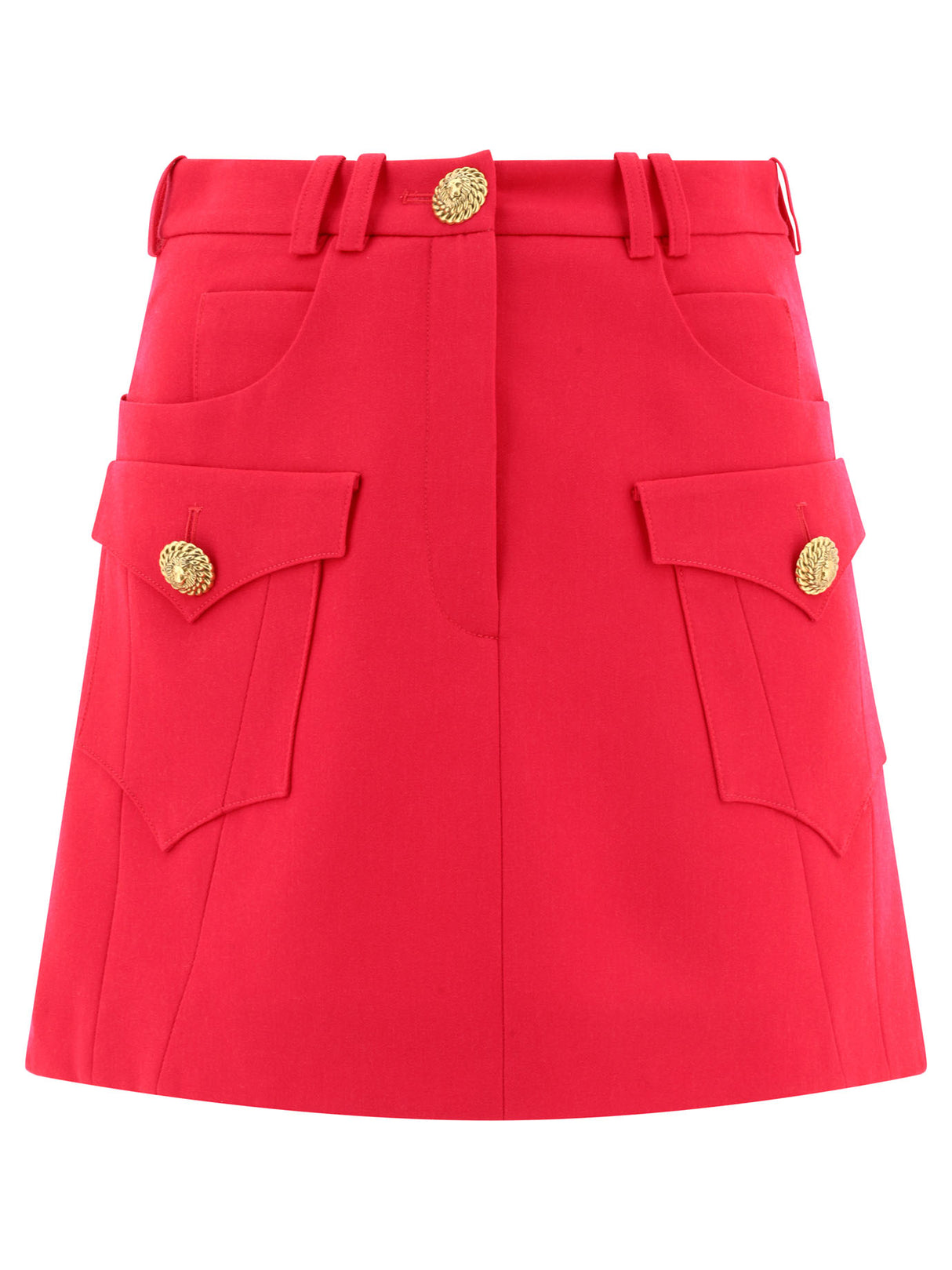 BALMAIN Fuchsia Cut-Out A-Line Skirt for Women - SS24 Collection