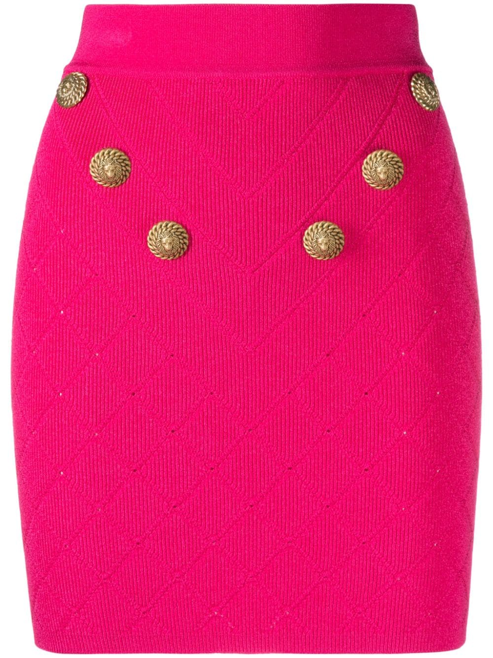 BALMAIN Fuchsia Mini Skirt for Women - 2024 Spring/Summer Collection