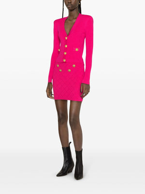 BALMAIN Fuchsia Mini Skirt for Women - 2024 Spring/Summer Collection