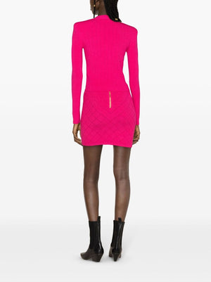 BALMAIN Fuchsia Mini Skirt for Women - 2024 Spring/Summer Collection