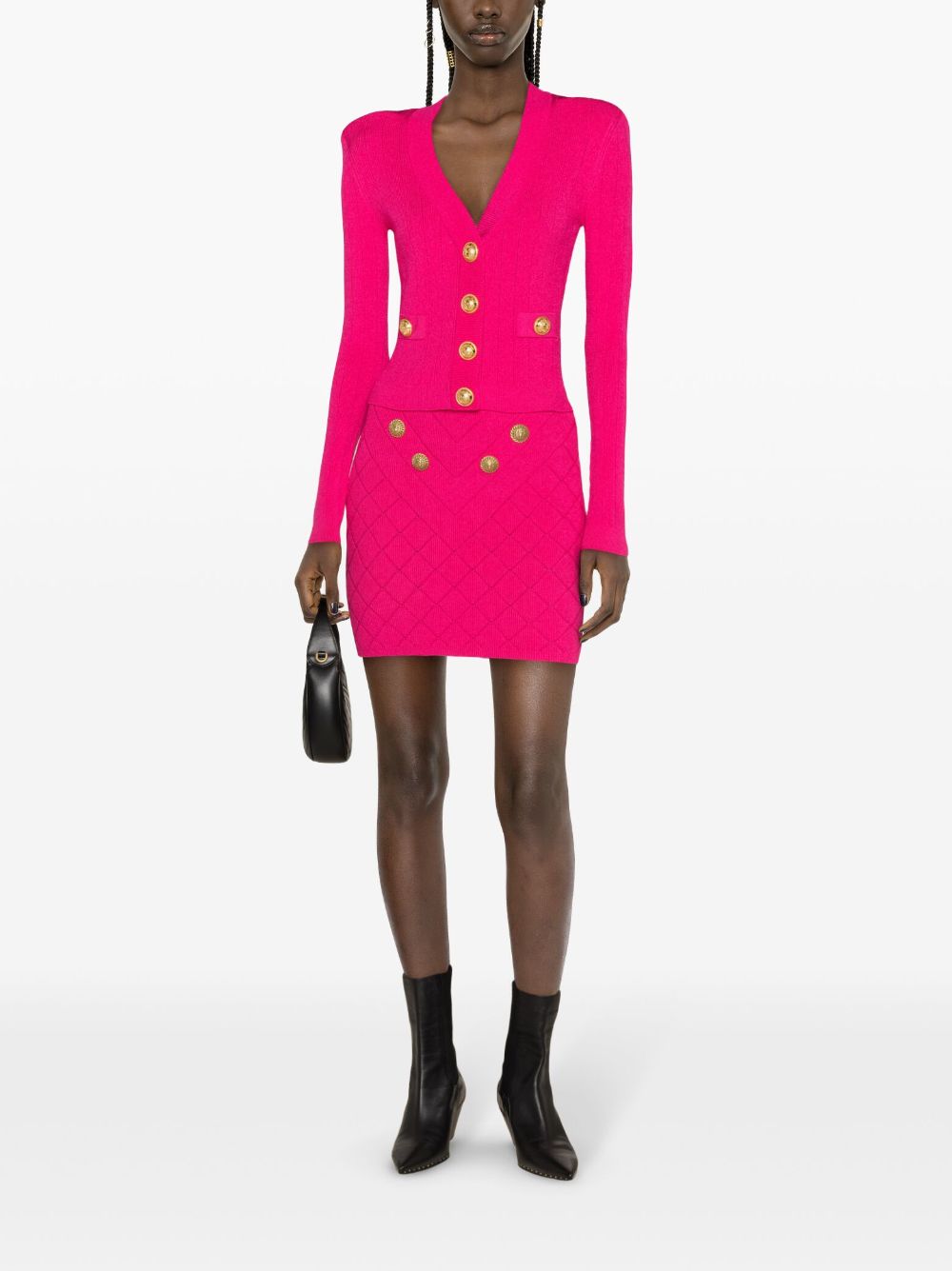 BALMAIN Fuchsia Mini Skirt for Women - 2024 Spring/Summer Collection