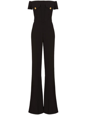 BALMAIN 24SS Women's Black Jumpsuit - Trendy and Chic One-Piece Outfit