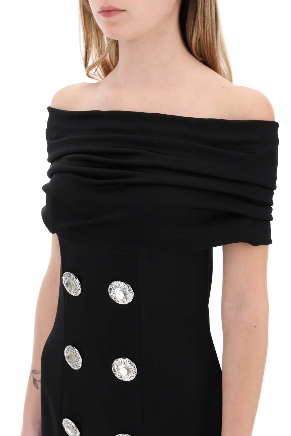 BALMAIN Elegant Mini Dress with Boat Neckline - Perfect for the SS24 Season