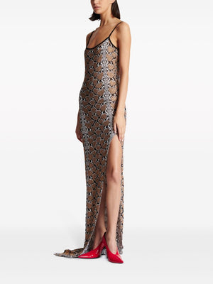Python Jacquard Glittered Maxi Dress for Women