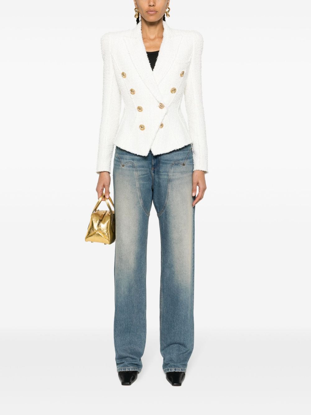 BALMAIN White 24SS Jacket for Women