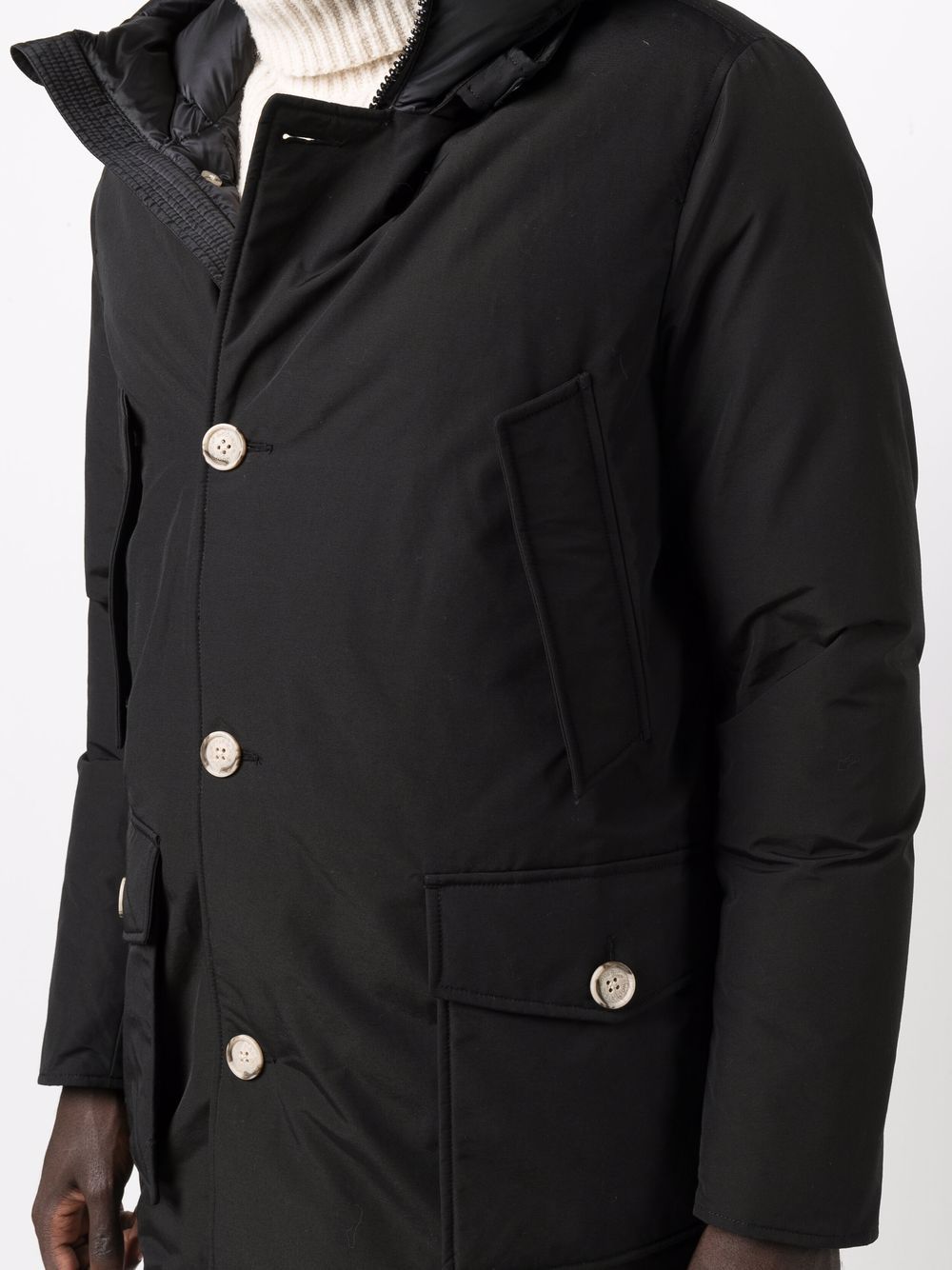 WOOLRICH Cotton-Blend Hooded Down Jacket for Men