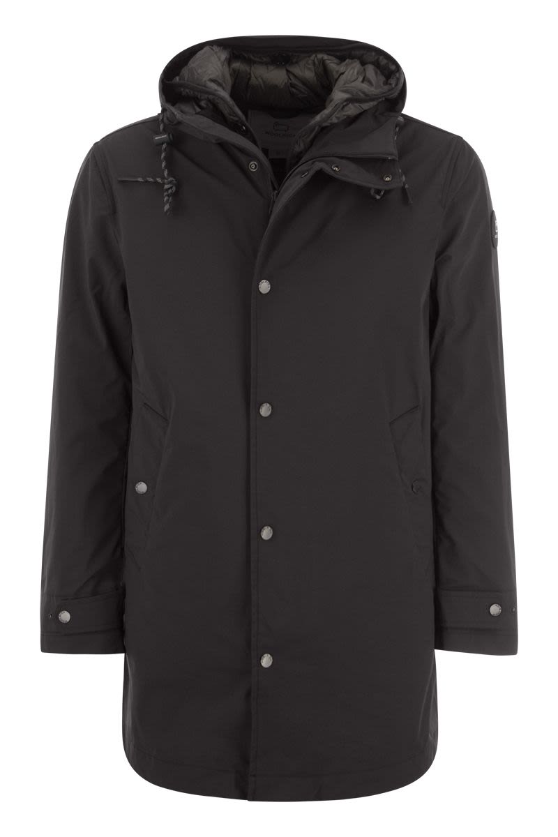 WOOLRICH Men's 3-in-1 Hooded Jacket for Any Adventure - Lightweight Quilting, Waterproof Design - FW23