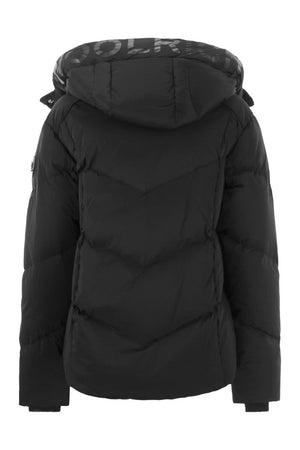 WOOLRICH Black Women's Hooded Down Jacket for Unpredictable Winter Weather