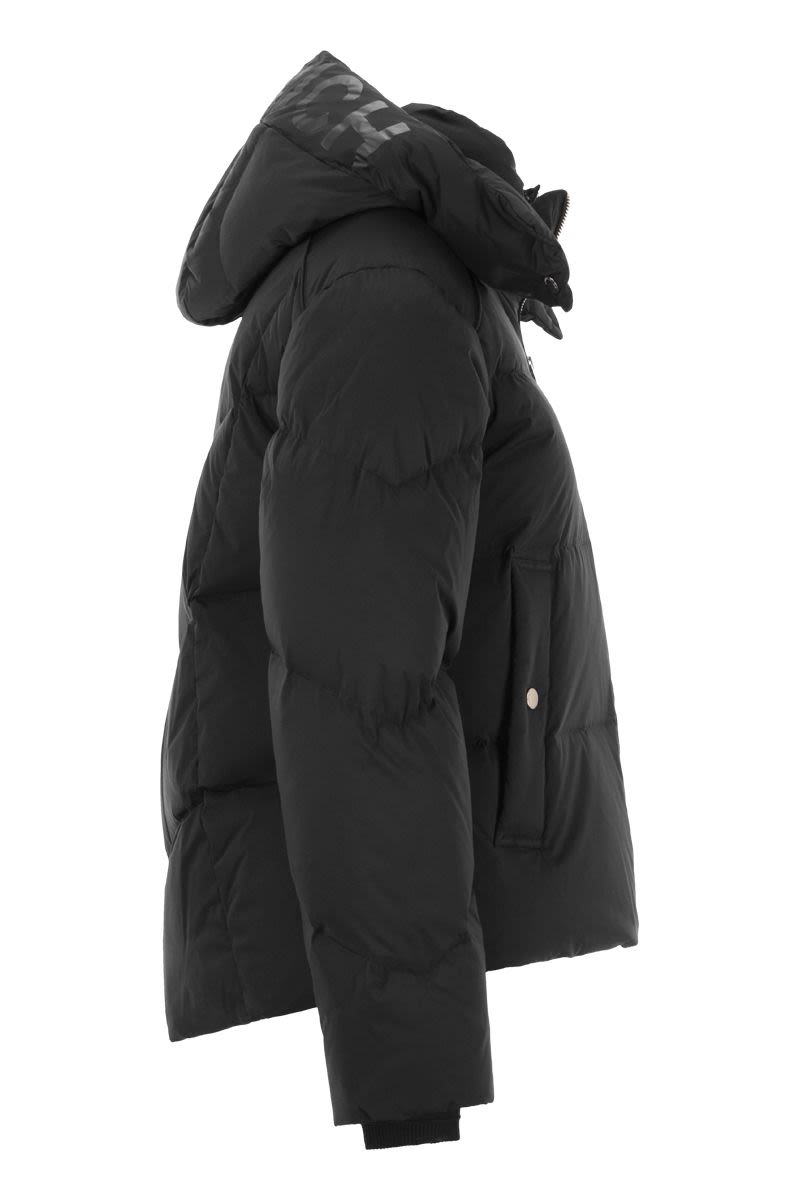 WOOLRICH Black Women's Hooded Down Jacket for Unpredictable Winter Weather