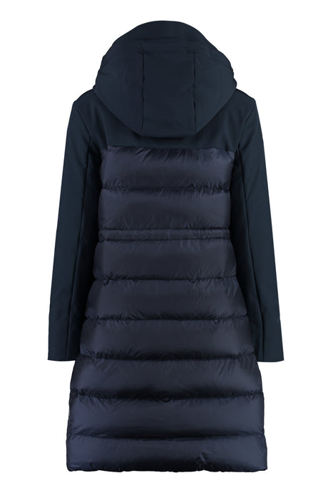 Blue Long Hooded Down Jacket - FW23 Collection