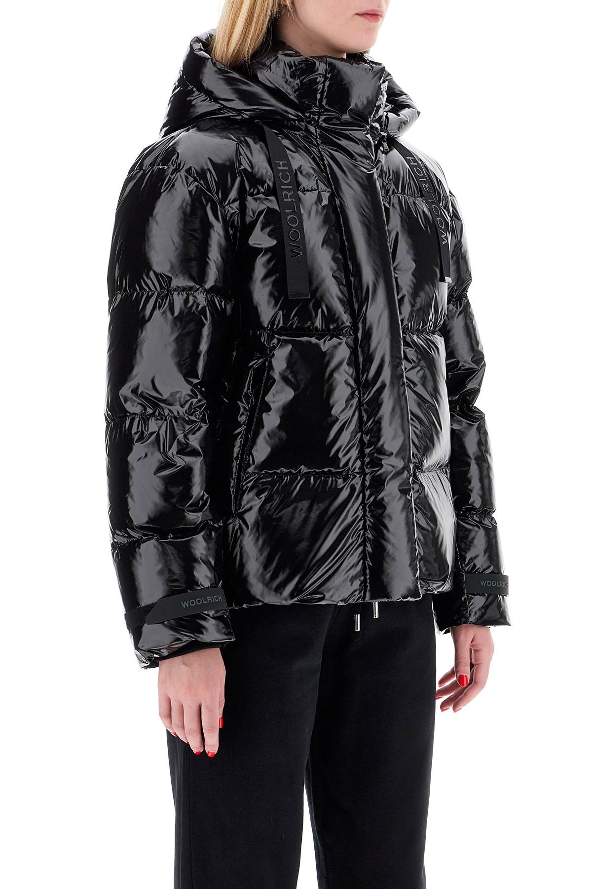 WOOLRICH Shiny Nylon Down Jacket with Detachable Hood - Women's