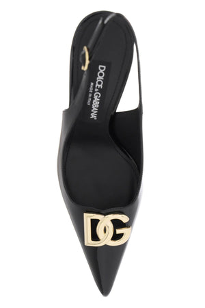 DOLCE & GABBANA Glossy Leather Slingback Pumps for Women