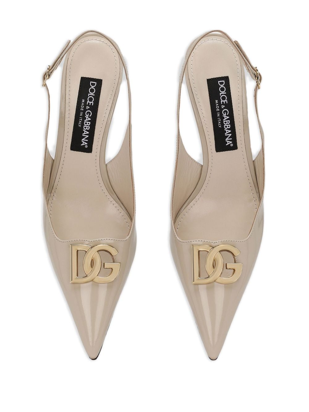 DOLCE & GABBANA Timeless Patent Pumps - Beige