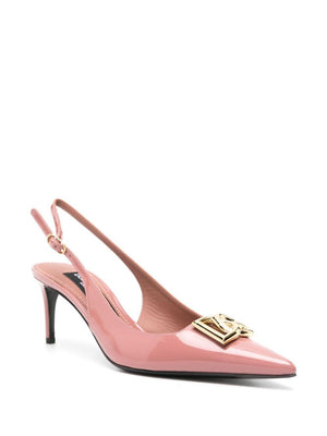 DOLCE & GABBANA Timeless Patent Pumps - Beige