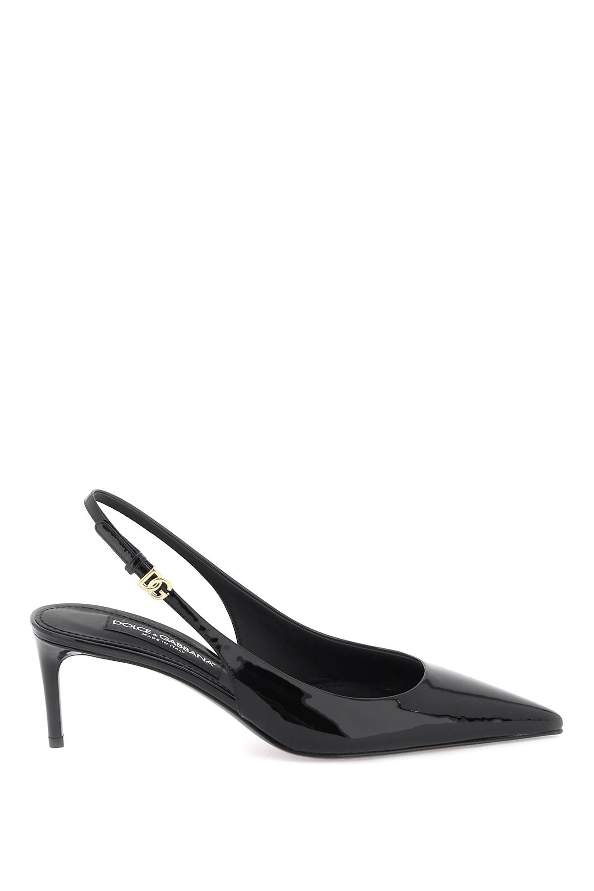 Giày Slingbacks da bóng đen cho nữ - Bộ sưu tập SS24
