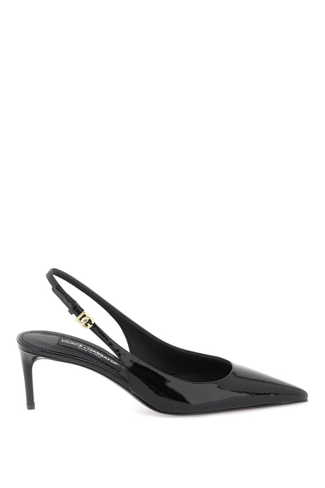 DOLCE & GABBANA Classic Leather Slingback Pumps for Women in Black