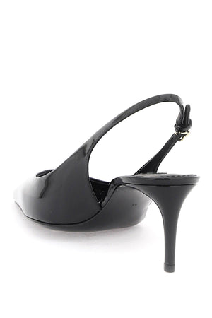 Black Patent Leather Slingbacks for Women - SS24 Collection