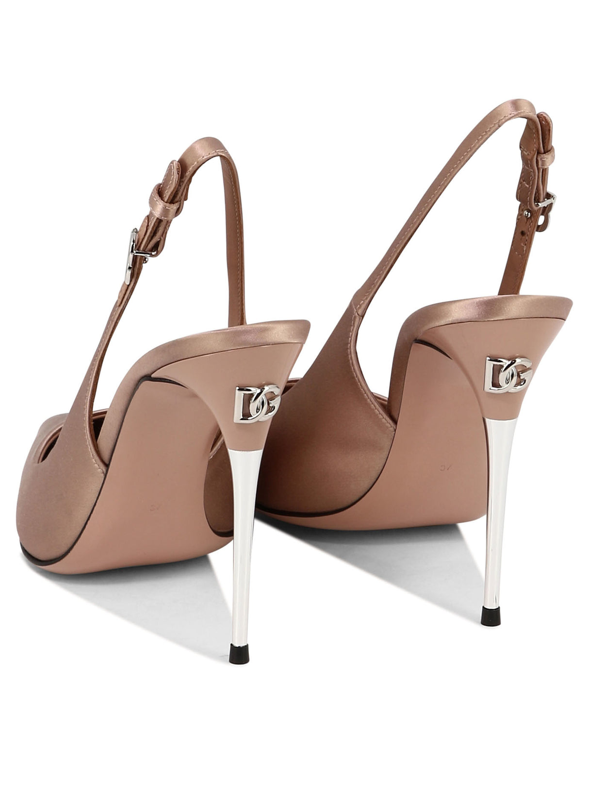 DOLCE & GABBANA Satin Slingback Pumps for Women in Tan Color