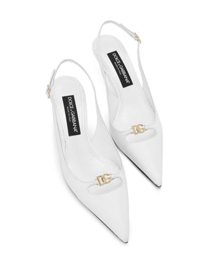 DOLCE & GABBANA Capri White Slingback Pumps