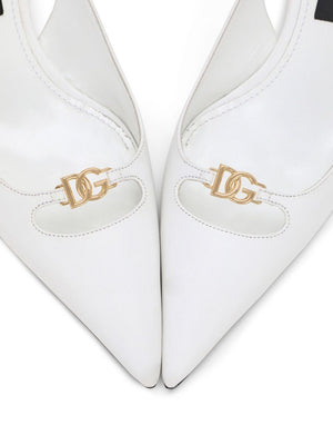 DOLCE & GABBANA Capri White Slingback Pumps