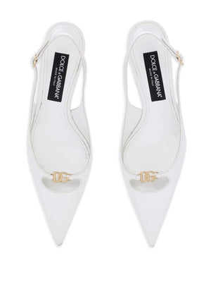 DOLCE & GABBANA Luxe Leather Slingback Pumps with Pointy Toe