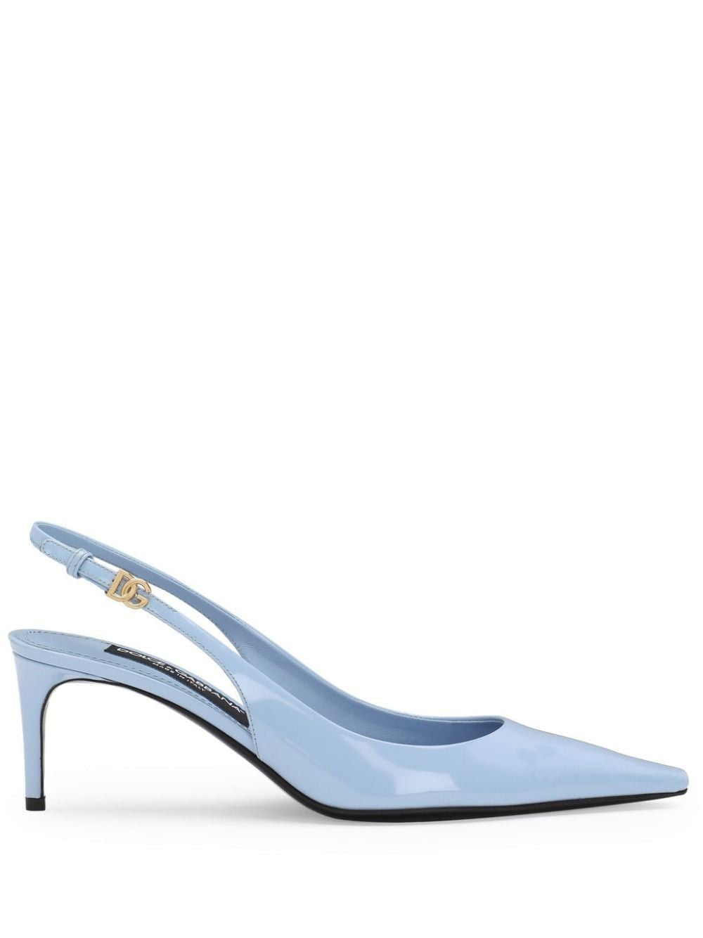 DOLCE & GABBANA Glossy Leather Slingback Mini Pumps