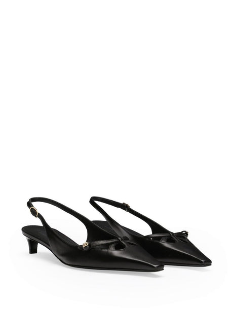 DOLCE & GABBANA Elegant Leather Slingback Pointed Flats Sandals