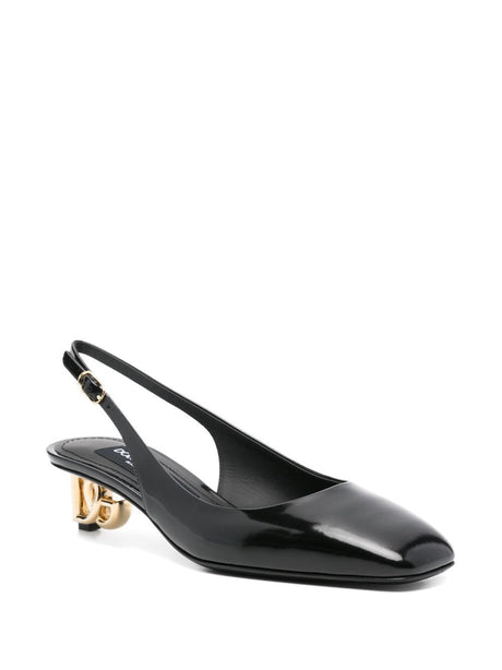 DOLCE & GABBANA Patent Leather Slingback Pumps with Adjustable Strap