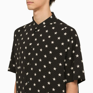 BALMAIN Men's Black Star Print Shirt for SS24