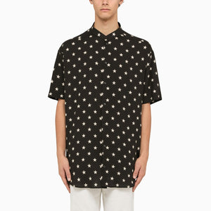 BALMAIN Men's Black Star Print Shirt for SS24