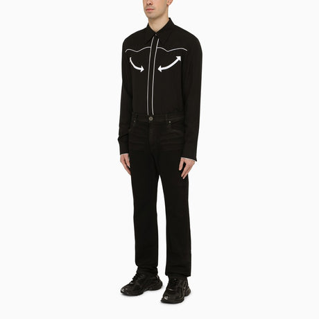 Contrasting Arrow Black Lycocell Shirt for Men