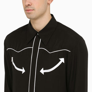 Contrasting Arrow Black Lycocell Shirt for Men