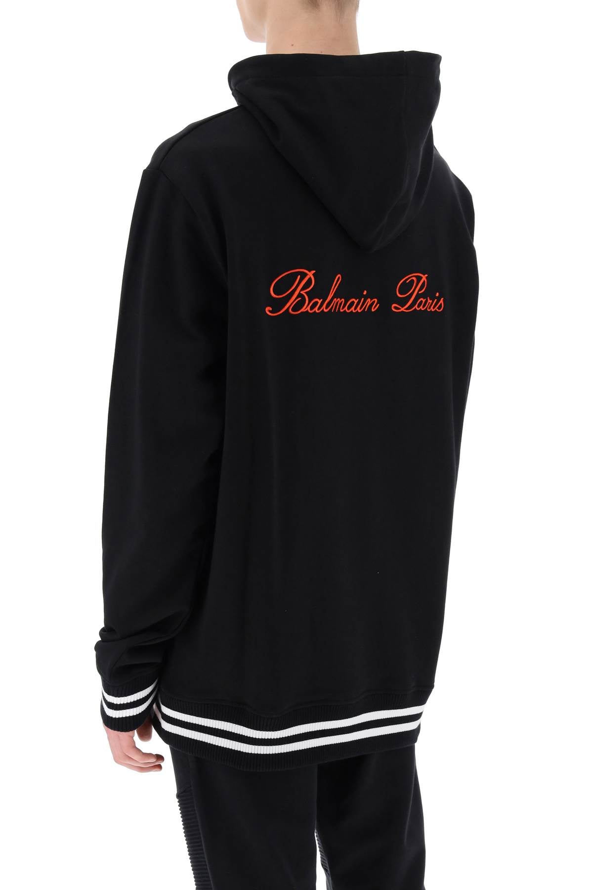 BALMAIN Men's 24SS Hoodie in EKA Noir Rouge