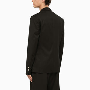 メンズ用クラシックな黒ウールの単袖ジャケット