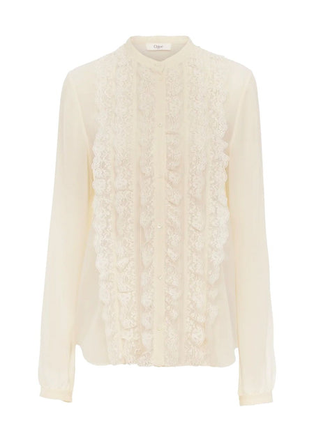 CHLOÉ Silk Georgette Blouse with Ruffles