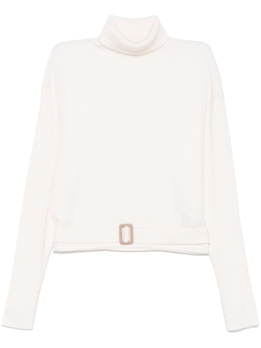 CHLOÉ Wool Blend Knit Jumper with Belted Waist