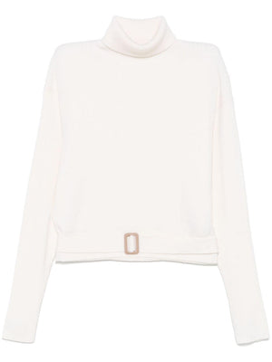 CHLOÉ Wool Blend Knit Jumper with Belted Waist