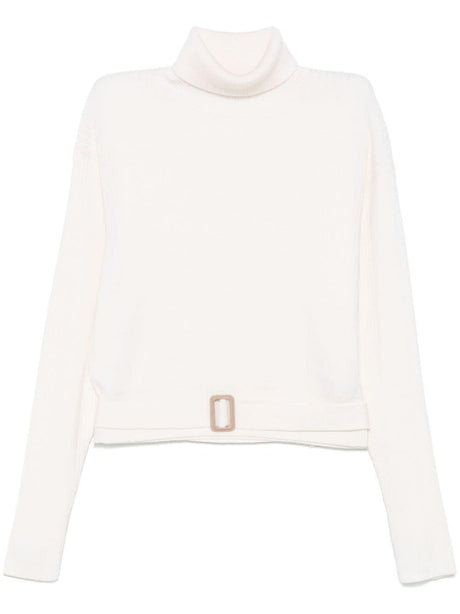 CHLOÉ Wool Blend Knit Jumper with Belted Waist