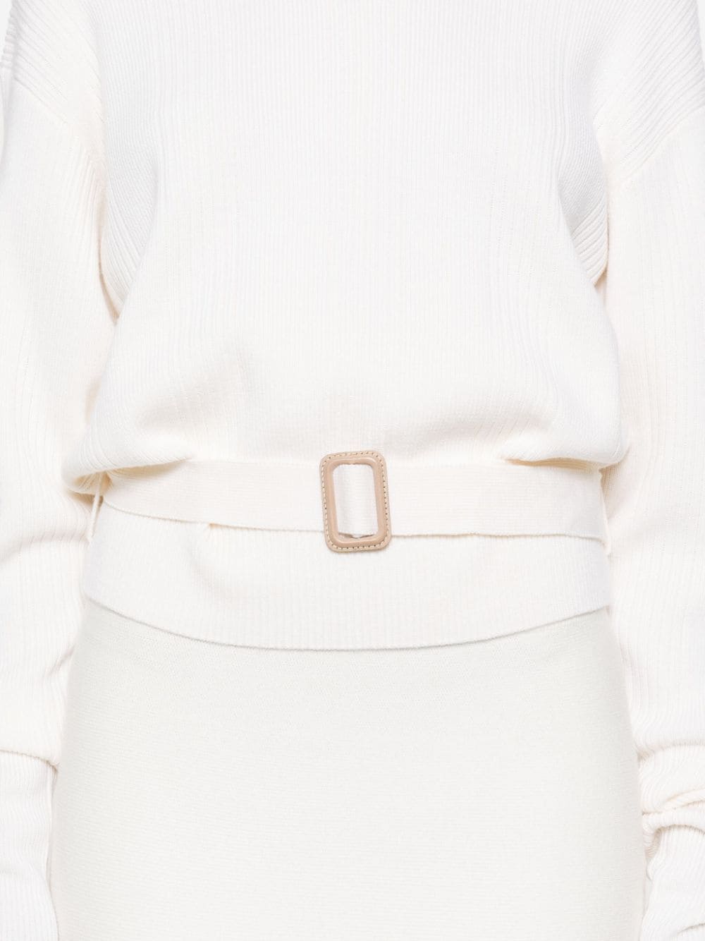 CHLOÉ Wool Blend Knit Jumper with Belted Waist