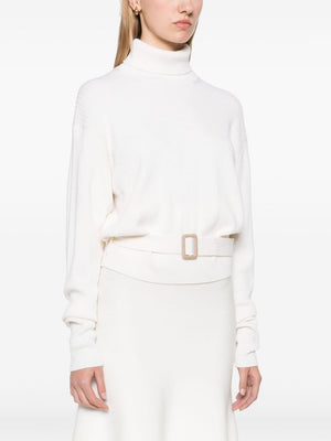 CHLOÉ Wool Blend Knit Jumper with Belted Waist