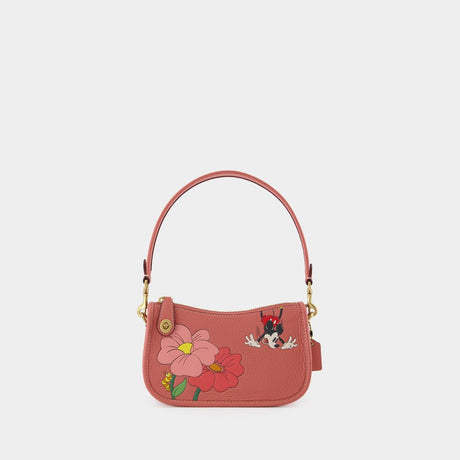 COACH Pink Mixed Material Hobo Tote for Women