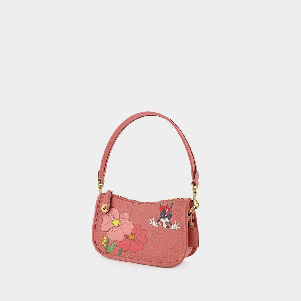 COACH Pink Mixed Material Hobo Tote for Women