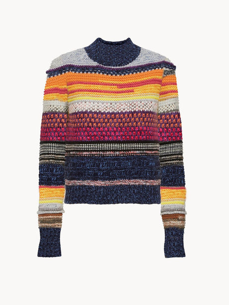 女士 multicolor 丝绒针织衫-2024年秋冬系列