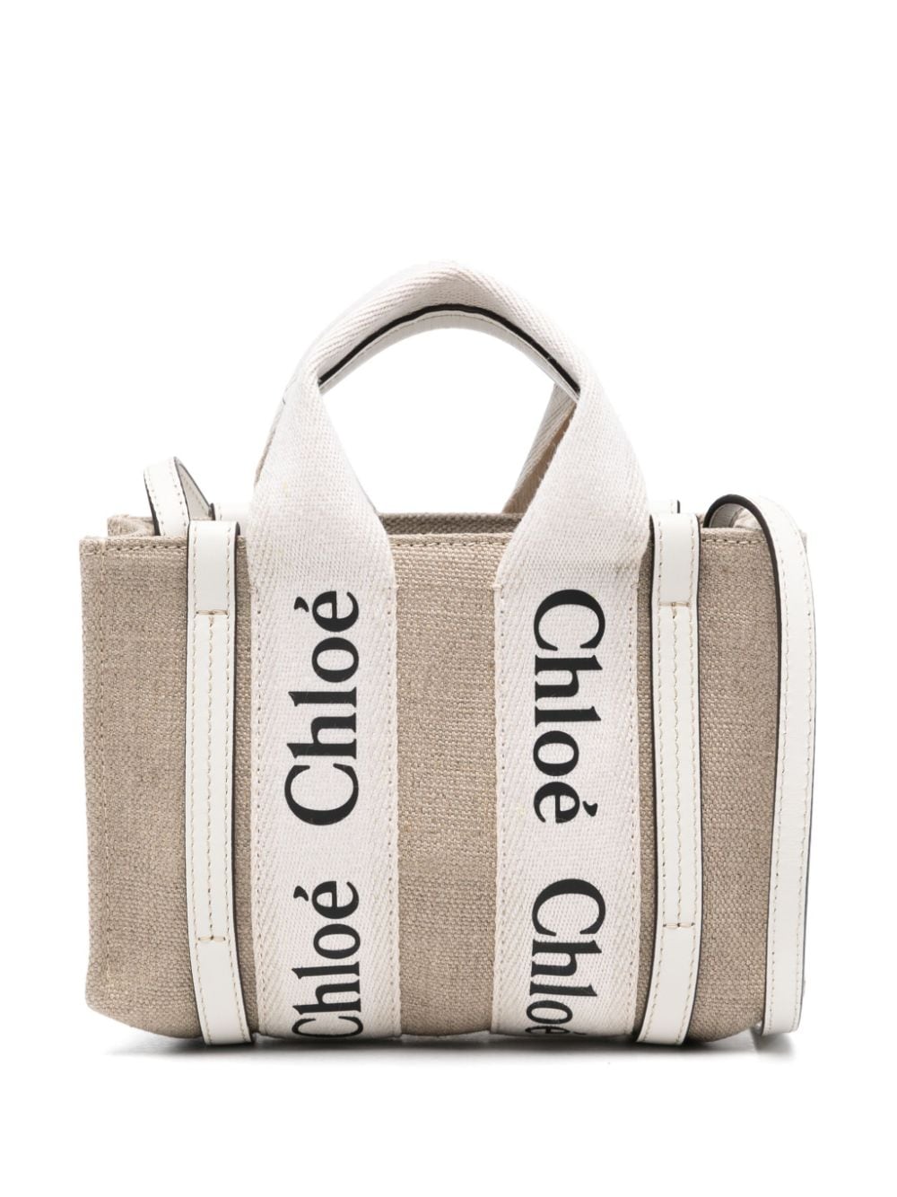 CHLOÉ Mini Canvas and Leather Crossbody Handbag